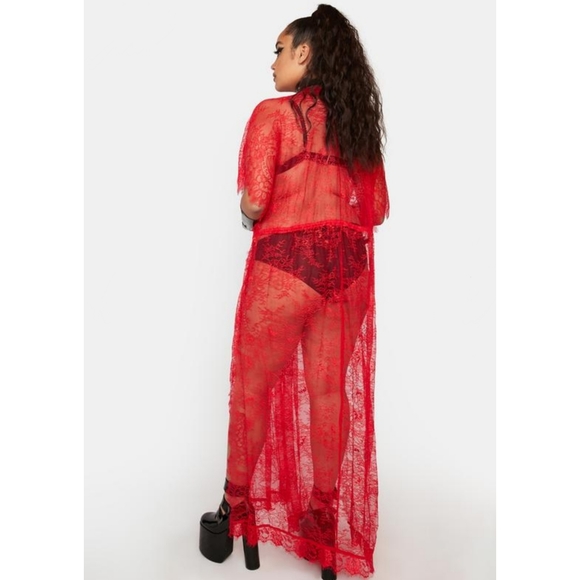 NWOT Plus In Your Eyes Lace Kimono - Picture 6 of 6
